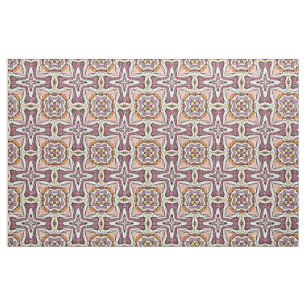 Orange Purple Retro Chic Nouveau Deco Pattern Fabric