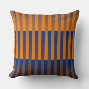 Orange Purple Striped Pattern Throw Pillow