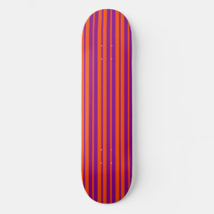 Orange Purple Stylish Stripes Pattern Design  Skateboard
