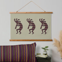Orange Purple Tan Black Southwest Kokopelli