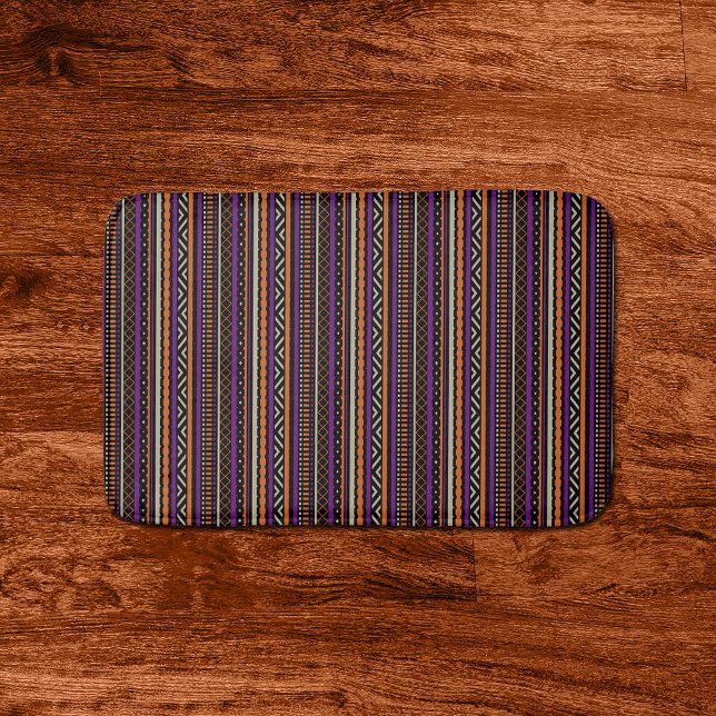 Orange Purple Tan Black Southwest Pattern Bath Mat (Creator Uploaded)