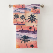 ORANGE & PURPLE WATERCOLOR SUMMER SUNSET