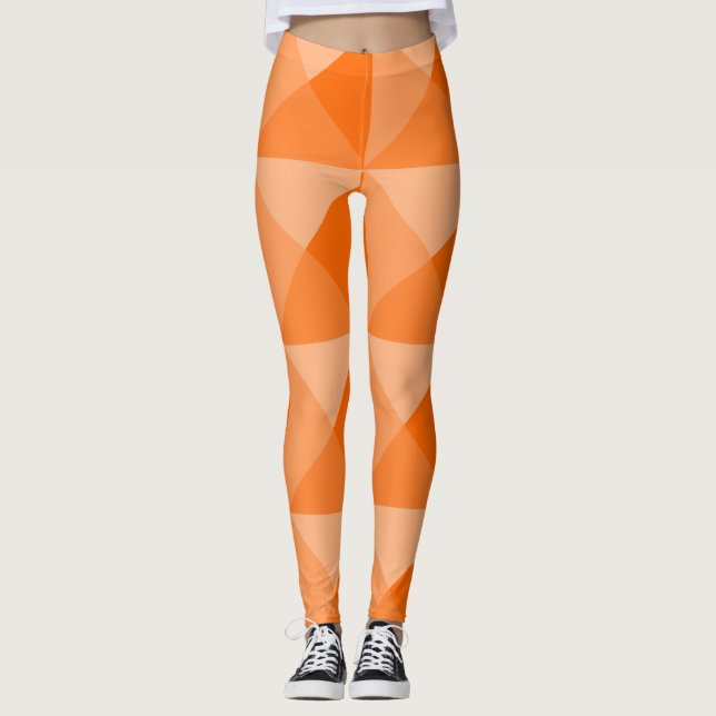 Orange Pyramids  Leggings (Front)