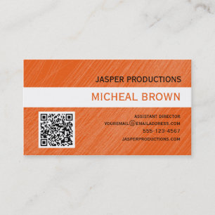 Orange QR Code Business Card