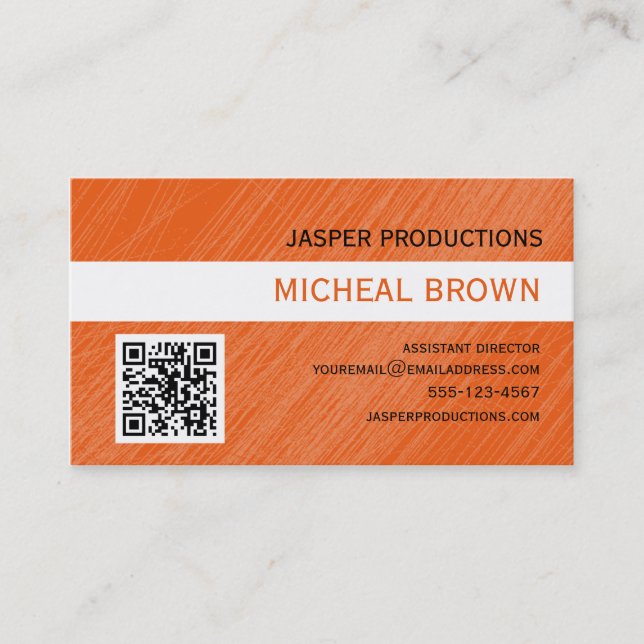 Orange QR Code Business Card (Front)