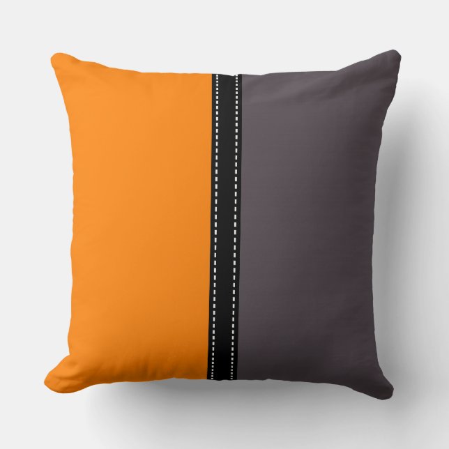 Orange & Quartz Solid Colour Background Throw Pillow (Front)