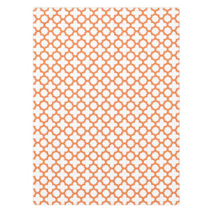 Orange Quatrefoil Pattern Tablecloth