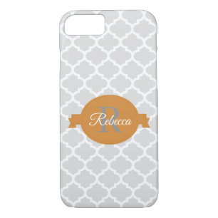 Orange Quatrefoil Personalized Case-Mate iPhone Case