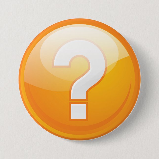 Orange Question Mark Bold Modern Symbol 3 Inch Round Button (Front)