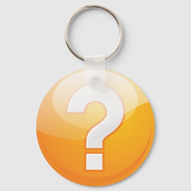 Orange Question Mark Bold Modern Symbol Keychain (Front)