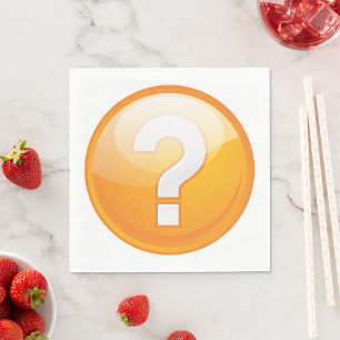 Orange Question Mark Bold Modern Symbol Napkin