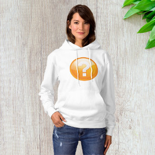 Orange Question Mark Womens Hoodie
