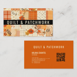 Orange Quilt Patchwork Handmade Clothing  Business Card
