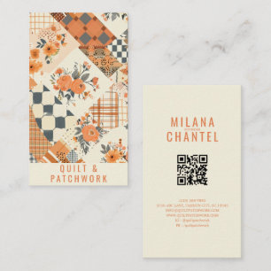 Orange Quilt Patchwork Handmade Clothing  Business Card