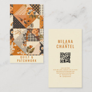 Orange Quilt Patchwork Handmade Clothing  Business Card