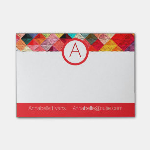 Orange Quilty Post-it Notes