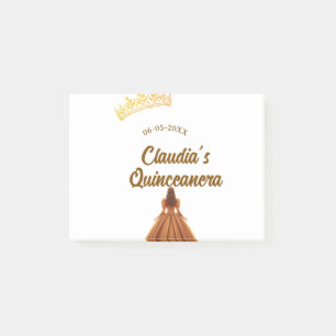 Orange quinceanera princess crown birthday name da post-it notes
