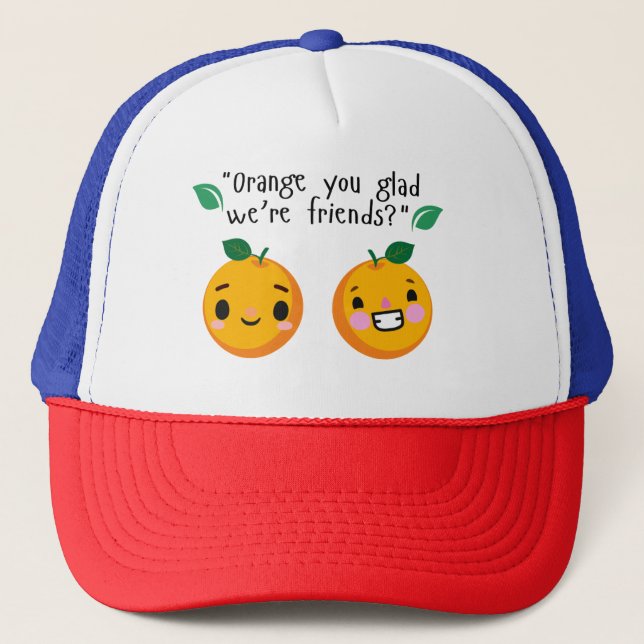ORANGE QUOTE TRUCKER HAT (Front)