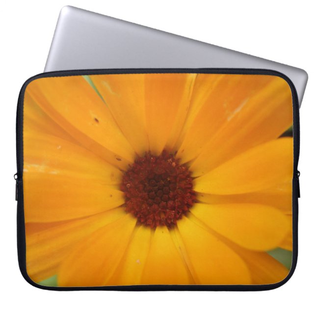 Orange Rain Daisy Laptop Bag (Front)