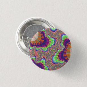 Orange Rainbow Gear 1 Inch Round Button