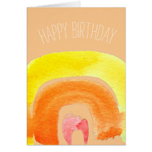 Orange Rainbow love watercolor