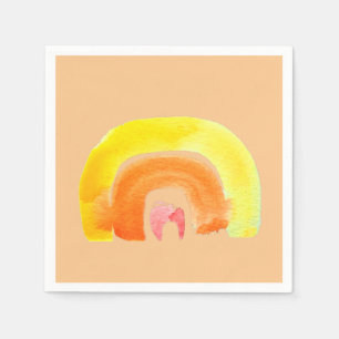 Orange Rainbow love watercolor Napkin