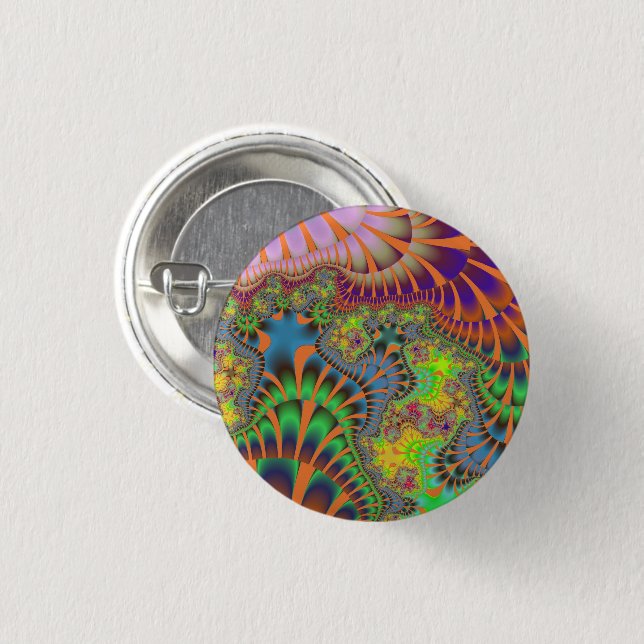 Orange Rainbow Melt 1 Inch Round Button (Front & Back)