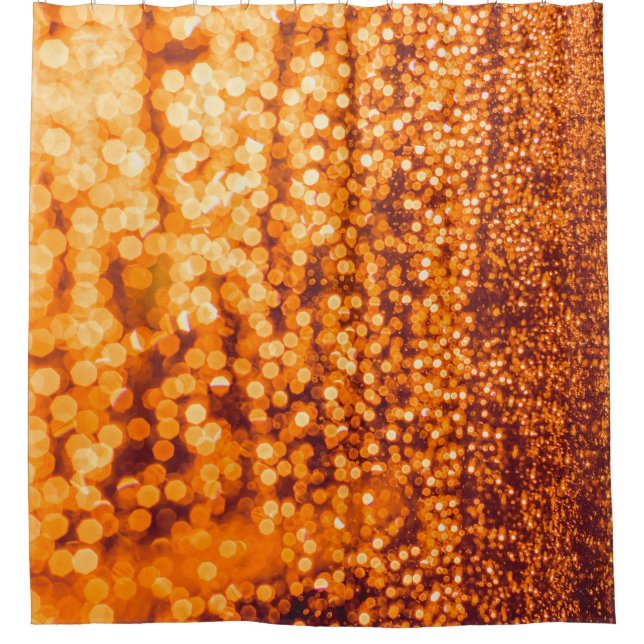 Orange raindrops on glass, abstract background. (Front)