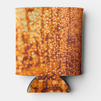 Orange raindrops on glass, abstract background. can cooler