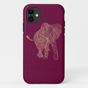 Orange/Raspberry Elephant iPhone 5 Case