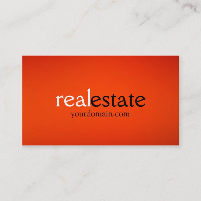 Orange Real Estate Agent Business Card (Front)