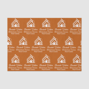 Orange Real Estate Company Custom Realtor Tissue Paper