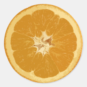 orange. realistic. classic round sticker