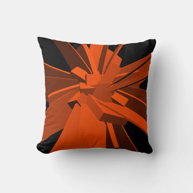 Orange Rectangles Throw Pillow (Front)