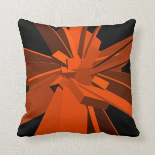 Orange Rectangles Throw Pillow