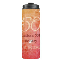 Orange red 50 birthday anniversary add name date p