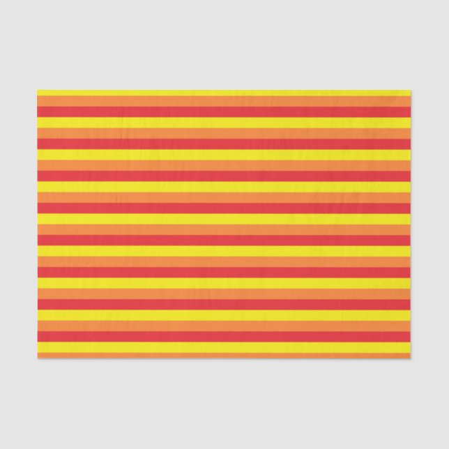 Orange, Red and Yellow Stripes Tissue Paper (Front)