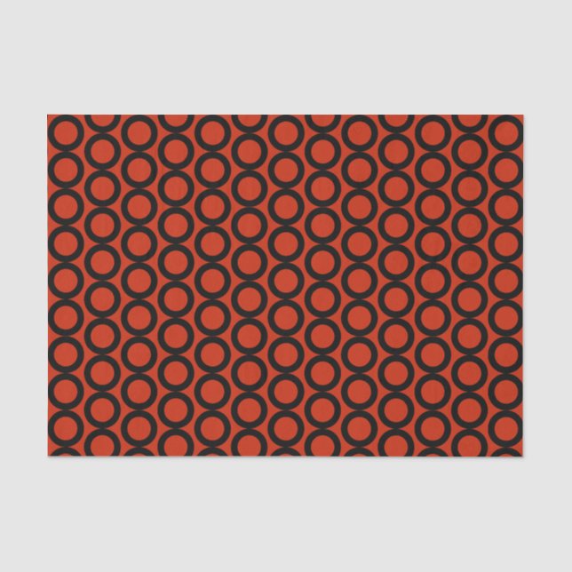 Orange Red Black Pattern Tissue Paper (Front)