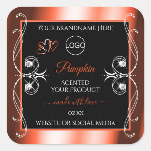 Orange Red Black Product Labels Ornaments Add Logo