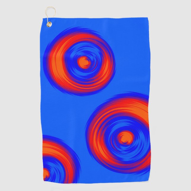 Orange Red Blue Golf Towel (Front)