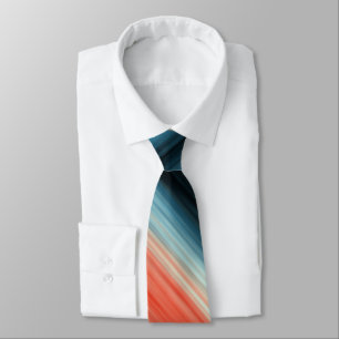 Orange Red Blue Stripes Tie