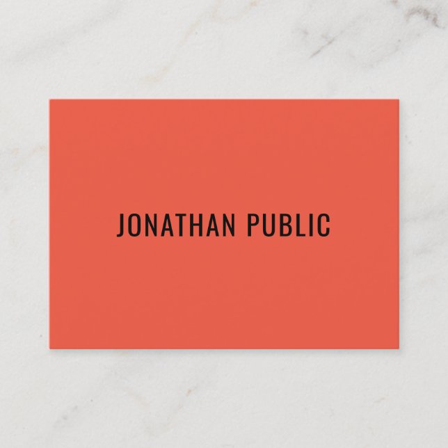 Orange Red Blue Trendy Modern Simple Template Business Card (Front)