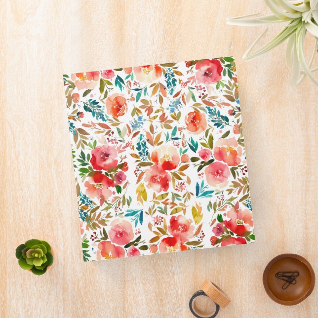 Orange red colourful rose floral summer  binder (In Situ)