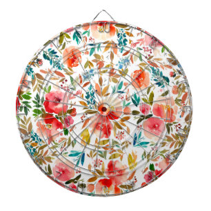 Orange red colourful rose floral summer  dartboard