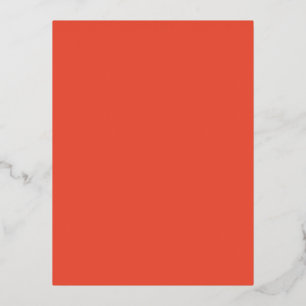 Orange Red #EC553E, Pale Copper Foil Holiday Postcard
