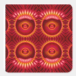 Orange & Red Energy Spheres Pattern Square Sticker