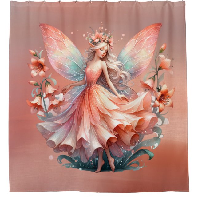 Orange Red Floral Fairy Princess Girls (Front)