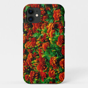 Orange Red Flower Landscape Photograph iPhone 11 Case