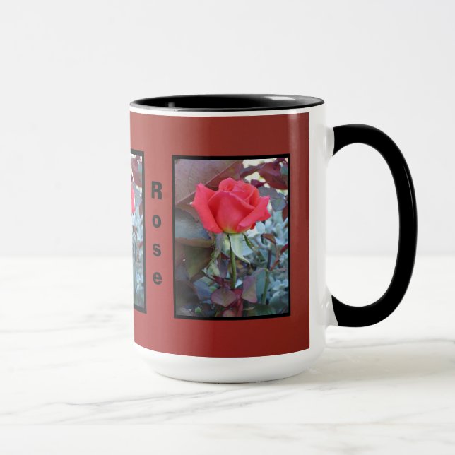 Orange Red Flower Mug (Right)