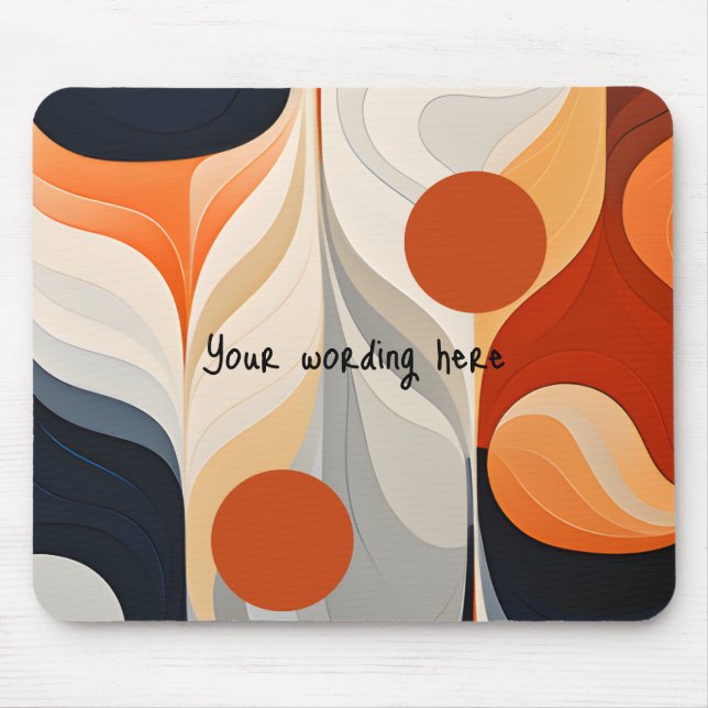 Orange Red Geoshapes Mouse Pad (Front)